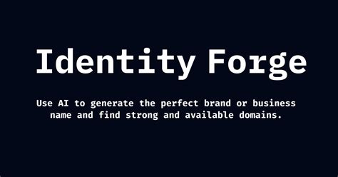 charity names|Identity Forge .